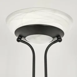 Lampadaire Biot LED Noir, 2 lumières