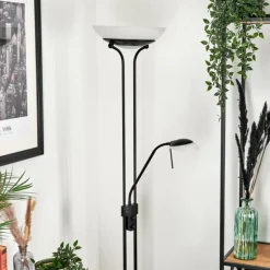 Lampadaire Biot LED Noir, 2 lumières