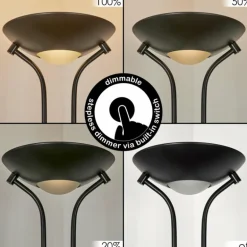 Lampadaire Biot LED Noir, 2 lumières