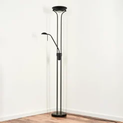 Lampadaire Biot LED Noir, 2 lumières