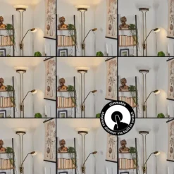 Lampadaire Biot LED Vieux laiton, 2 lumières