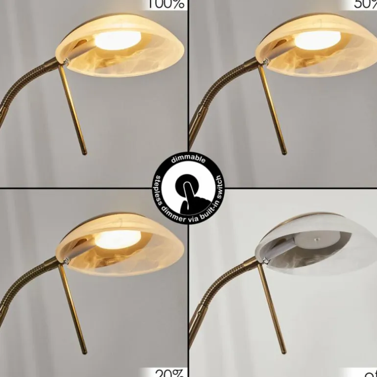 Lampadaire Biot LED Vieux laiton, 2 lumières
