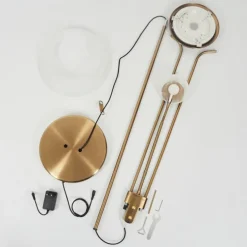 Lampadaire Biot LED Vieux laiton, 2 lumières