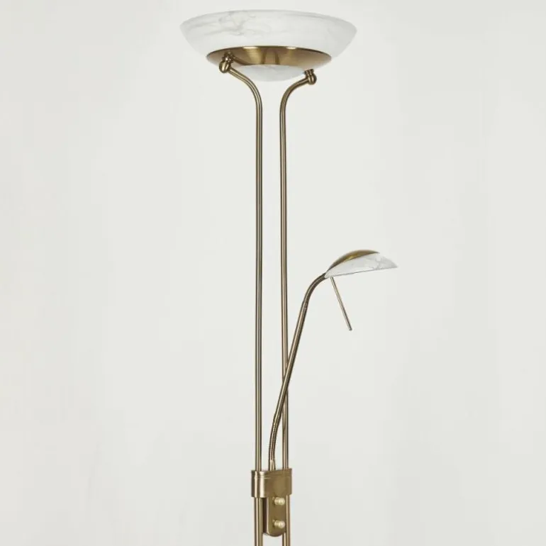 Lampadaire Biot LED Vieux laiton, 2 lumières