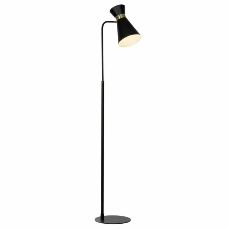 Lampadaire Brilliant Goldy Or, Noir, 1 lumière
