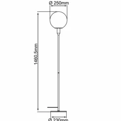 Lampadaire Brilliant Gould Or, 1 lumière