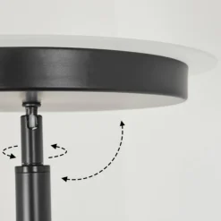 Lampadaire Busswil LED Noir, 2 lumières