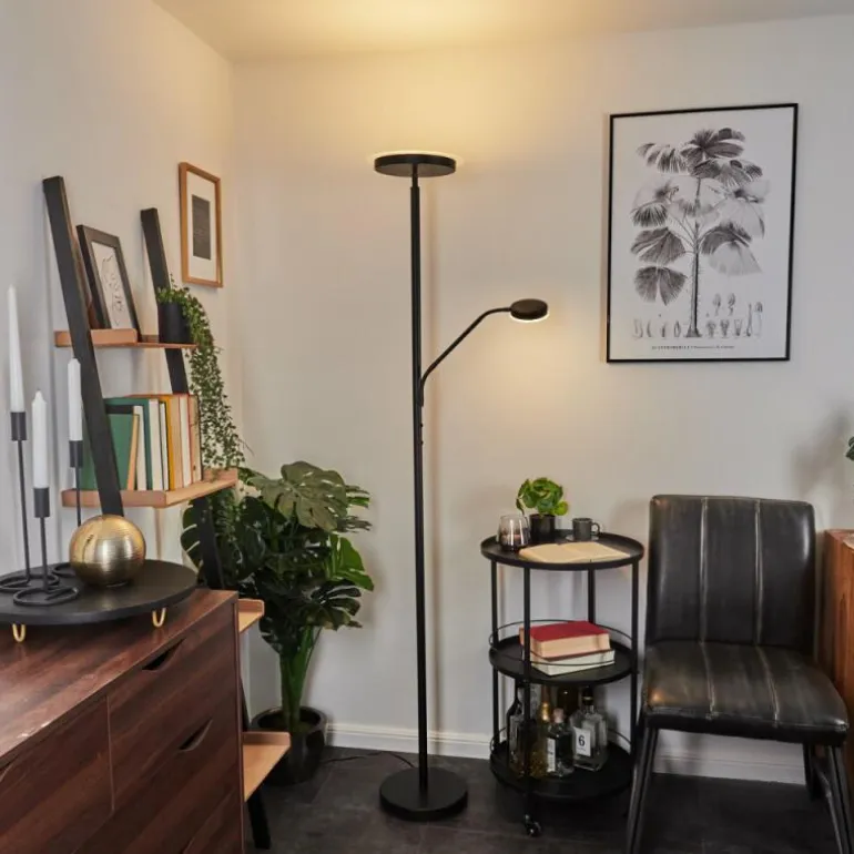 Lampadaire Busswil LED Noir, 2 lumières