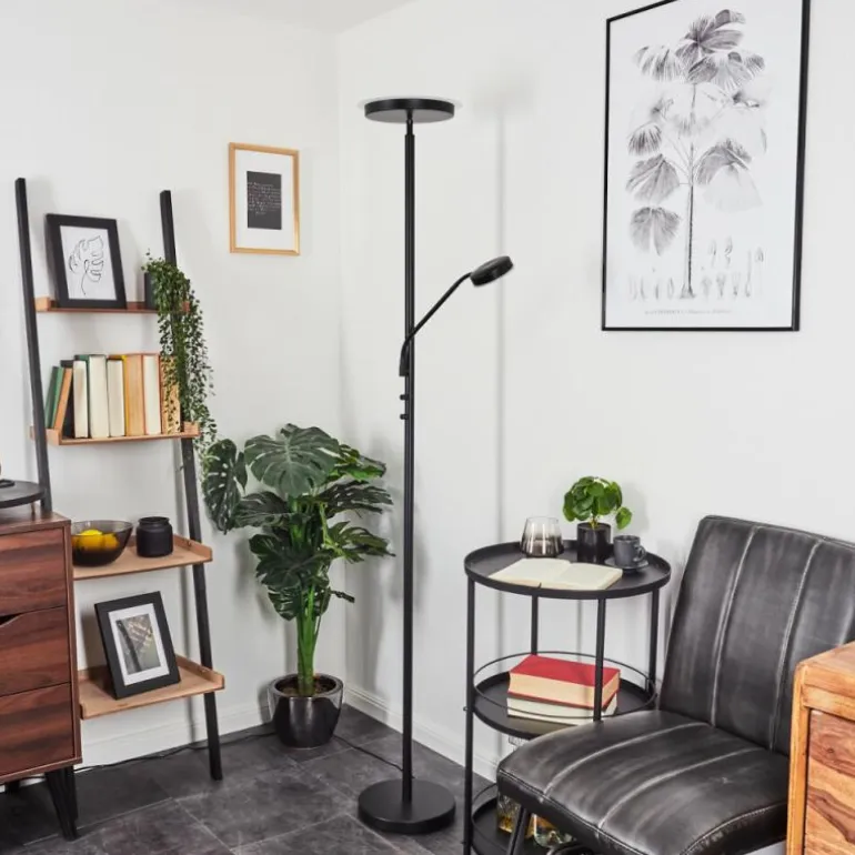 Lampadaire Busswil LED Noir, 2 lumières
