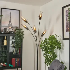 Lampadaire Caimitte Noir, 5 lumières