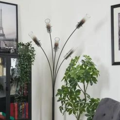 Lampadaire Caimitte Noir, 5 lumières