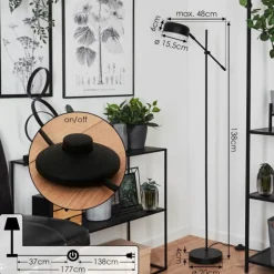 Lampadaire Camori Noir, 1 lumière