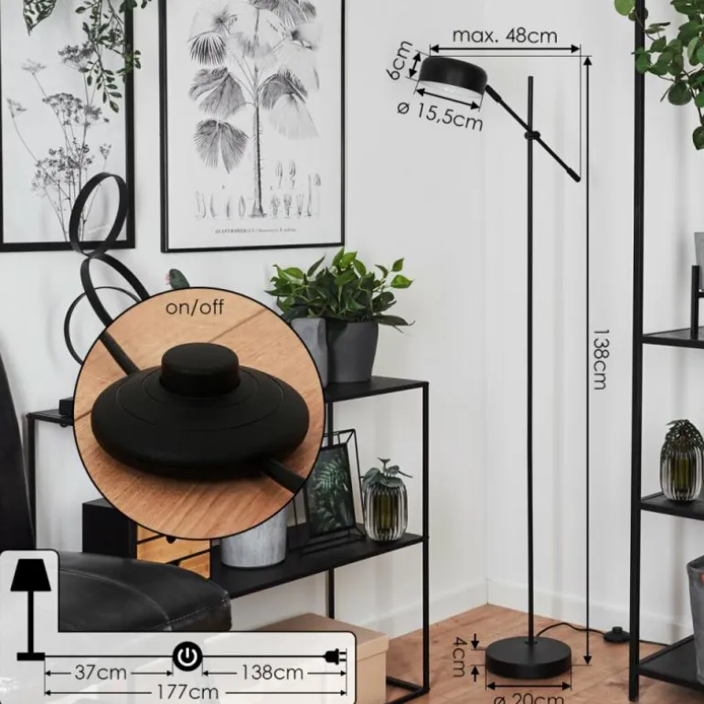 Lampadaire Camori Noir, 1 lumière