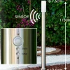 Lampadaire Caserta Acier inoxydable, 1 lumière, Détecteur de mouvement