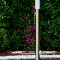 Lampadaire Caserta Acier inoxydable, 1 lumière, Détecteur de mouvement