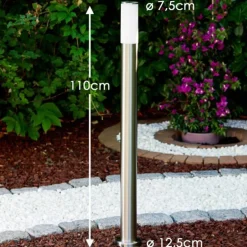 Lampadaire Caserta Acier inoxydable, 1 lumière