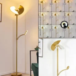 Lampadaire Cazis LED Laiton, 2 lumières