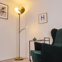 Lampadaire Cazis LED Laiton, 2 lumières