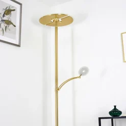 Lampadaire Cazis LED Laiton, 2 lumières