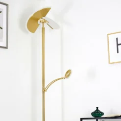 Lampadaire Cazis LED Laiton, 2 lumières