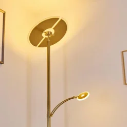 Lampadaire Cazis LED Laiton, 2 lumières