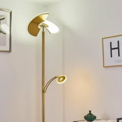 Lampadaire Cazis LED Laiton, 2 lumières