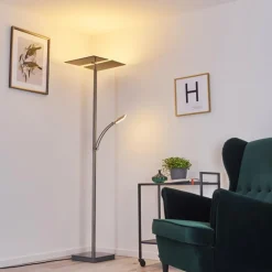 Lampadaire Cazis LED Nickel mat, 3 lumières