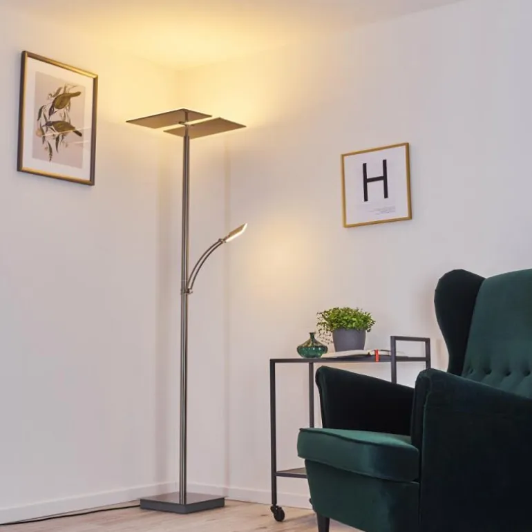 Lampadaire Cazis LED Nickel mat, 3 lumières