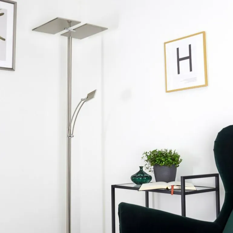 Lampadaire Cazis LED Nickel mat, 3 lumières