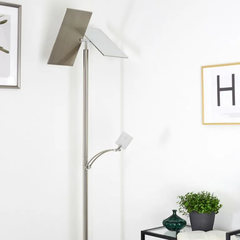 Lampadaire Cazis LED Nickel mat, 3 lumières