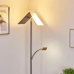 Lampadaire Cazis LED Nickel mat, 3 lumières