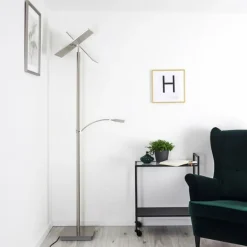 Lampadaire Cazis LED Nickel mat, 3 lumières