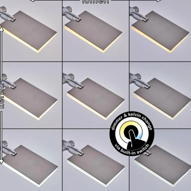 Lampadaire Cazis LED Nickel mat, 3 lumières