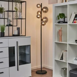 Lampadaire Chehalis LED Noir, 6 lumières