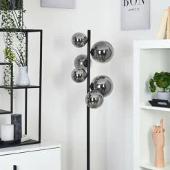 Lampadaire Chehalis LED Noir, 6 lumières