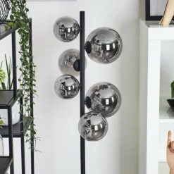 Lampadaire Chehalis LED Noir, 6 lumières
