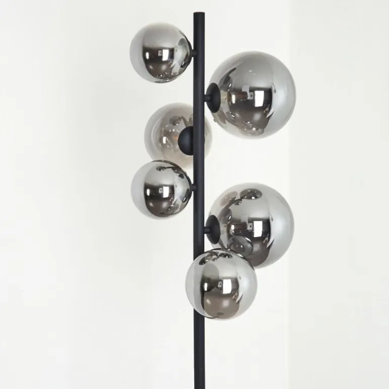 Lampadaire Chehalis LED Noir, 6 lumières