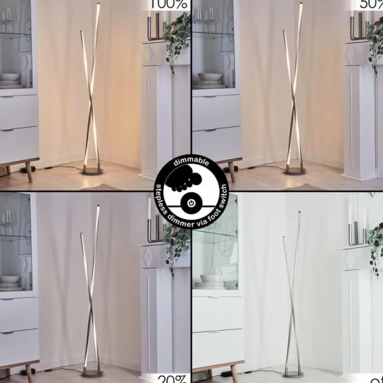 Lampadaire Concord LED Argenté, 1 lumière