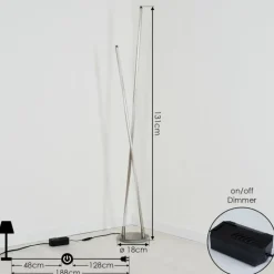Lampadaire Concord LED Argenté, 1 lumière