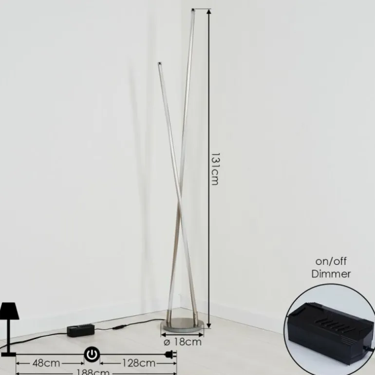 Lampadaire Concord LED Argenté, 1 lumière