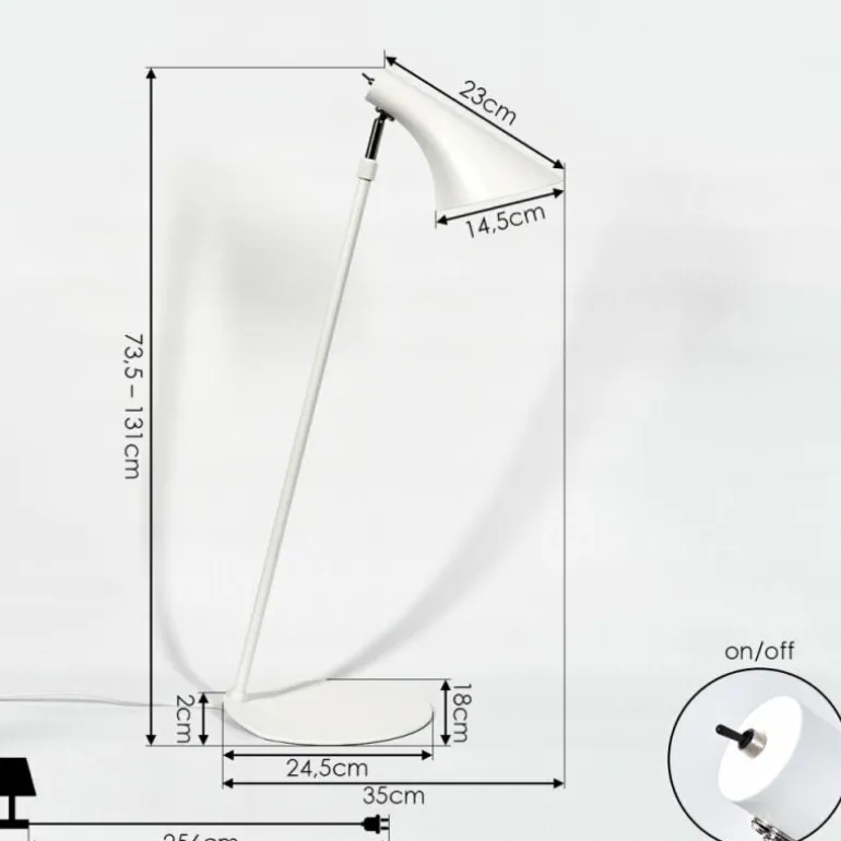 Lampadaire Corralcay Chrome, Blanc, 1 lumière