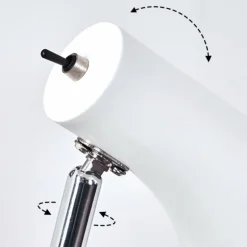 Lampadaire Corralcay Chrome, Blanc, 1 lumière