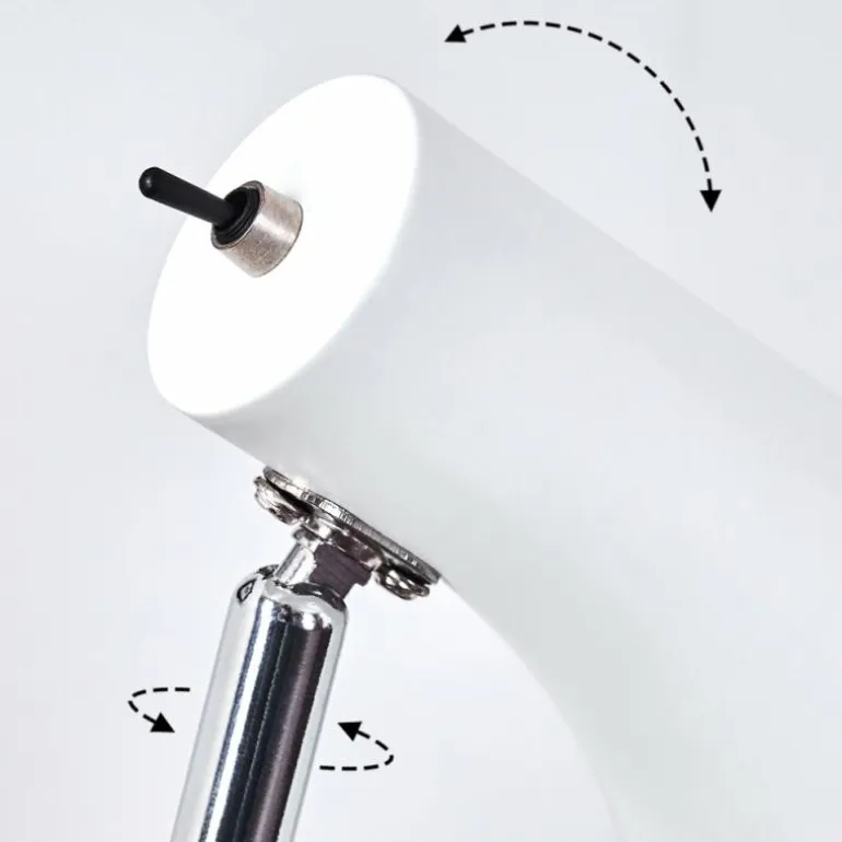 Lampadaire Corralcay Chrome, Blanc, 1 lumière
