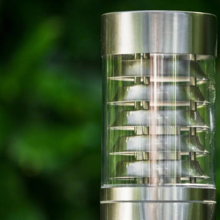 Lampadaire Dakar Acier inoxydable, 1 lumière, Détecteur de mouvement