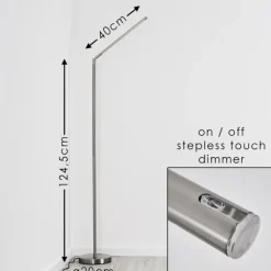 Lampadaire Deje LED Nickel mat, 1 lumière