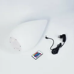 Lampadaire d'extérieur Bouilli LED Blanc, 1 lumière, Télécommandes, Changeur de couleurs