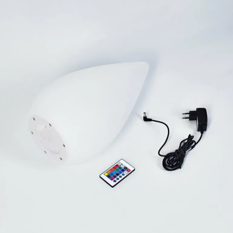 Lampadaire d'extérieur Bouilli LED Blanc, 1 lumière, Télécommandes, Changeur de couleurs