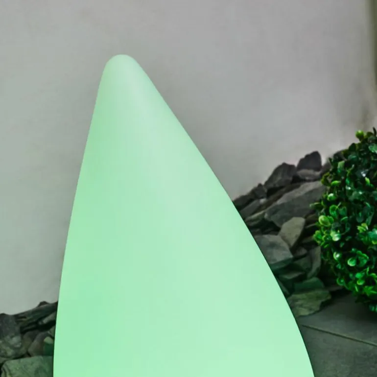 Lampadaire d'extérieur Bouilli LED Blanc, 1 lumière, Télécommandes, Changeur de couleurs