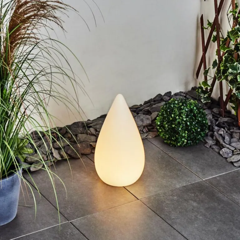 Lampadaire d'extérieur Bouilli LED Blanc, 1 lumière, Télécommandes, Changeur de couleurs