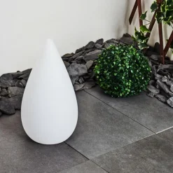 Lampadaire d'extérieur Bouilli LED Blanc, 1 lumière, Télécommandes, Changeur de couleurs